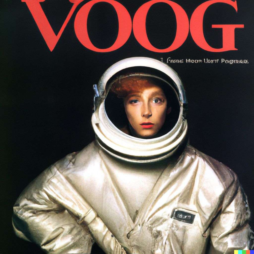 an astronaut, front cover of Vogue, 2000